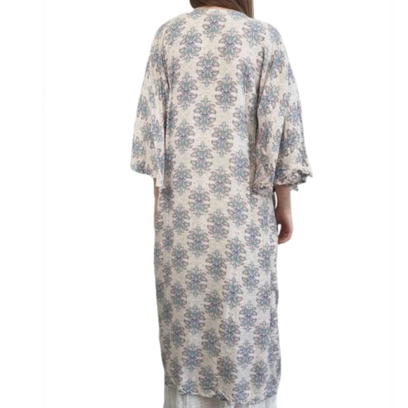 ANTHROPOLOGIE LOST IN LUNAR Multicoloured Floral Robe Kimono Maxi - Size Small - Picture 3 of 13